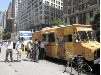 The line at Frites 'N' Meats. Photo by Julia Shapiro of www.dnainfo.com. 